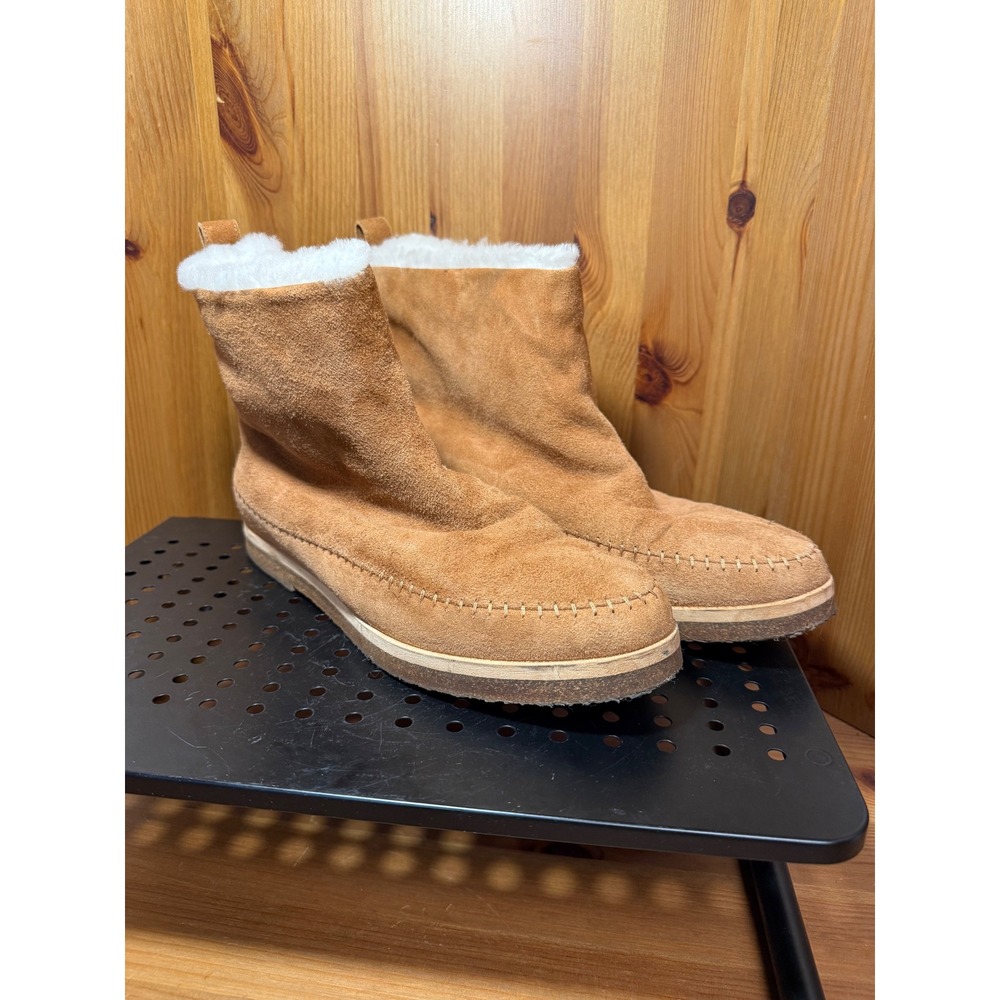 Jenni Kayne Women's Tan Suede Shearling-Lined Ankle Boots EU 40